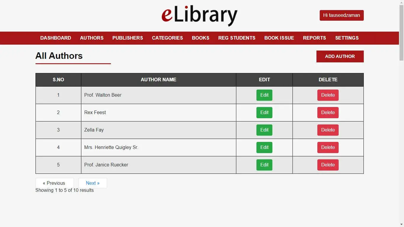 Library Management System in Laravel Free Source Code - All Authors