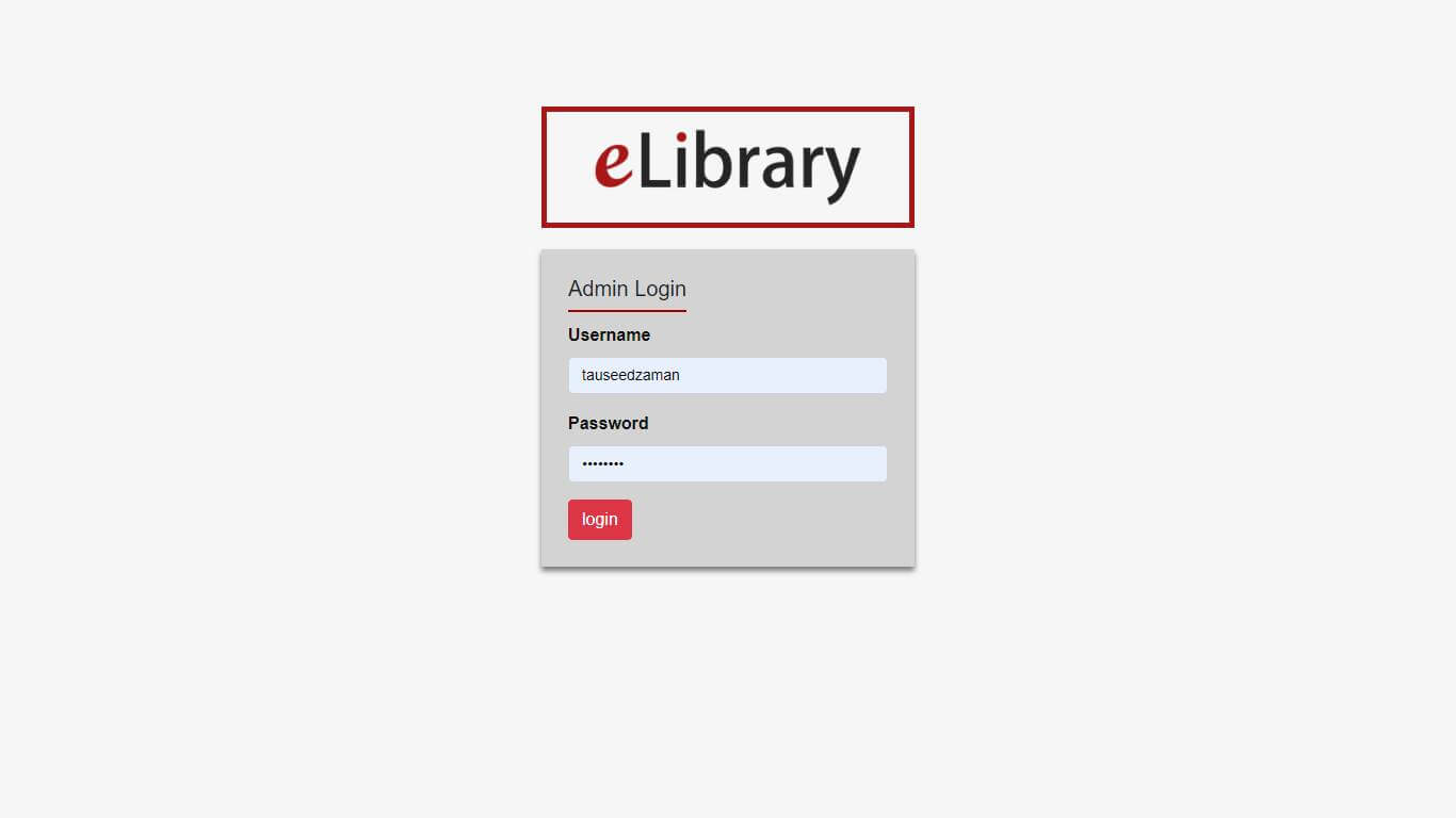 Library Management System in Laravel Free Source Code - Login Form