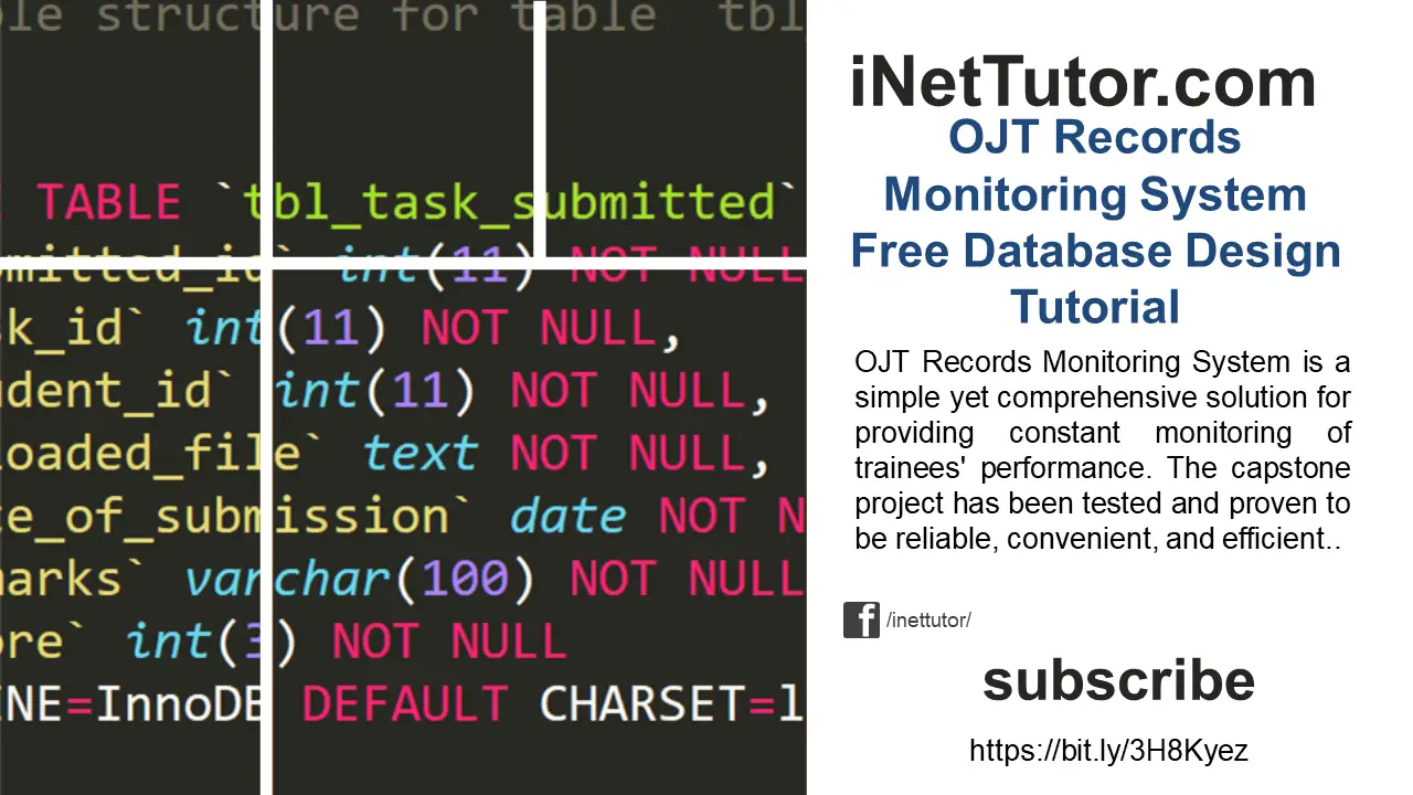 OJT Records Monitoring System Free Database Design Tutorial