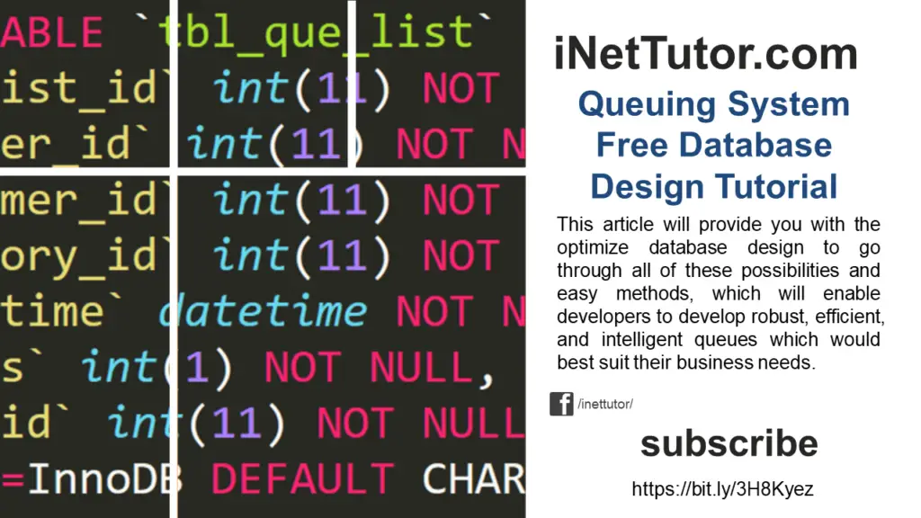 Queuing System Free Database Design Tutorial - iNetTutor.com