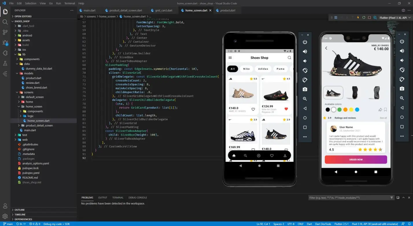 Shoe Shop App in Flutter Free Source Code - Source code