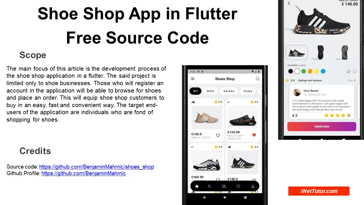 Shoe Shop App in Flutter Free Source Code