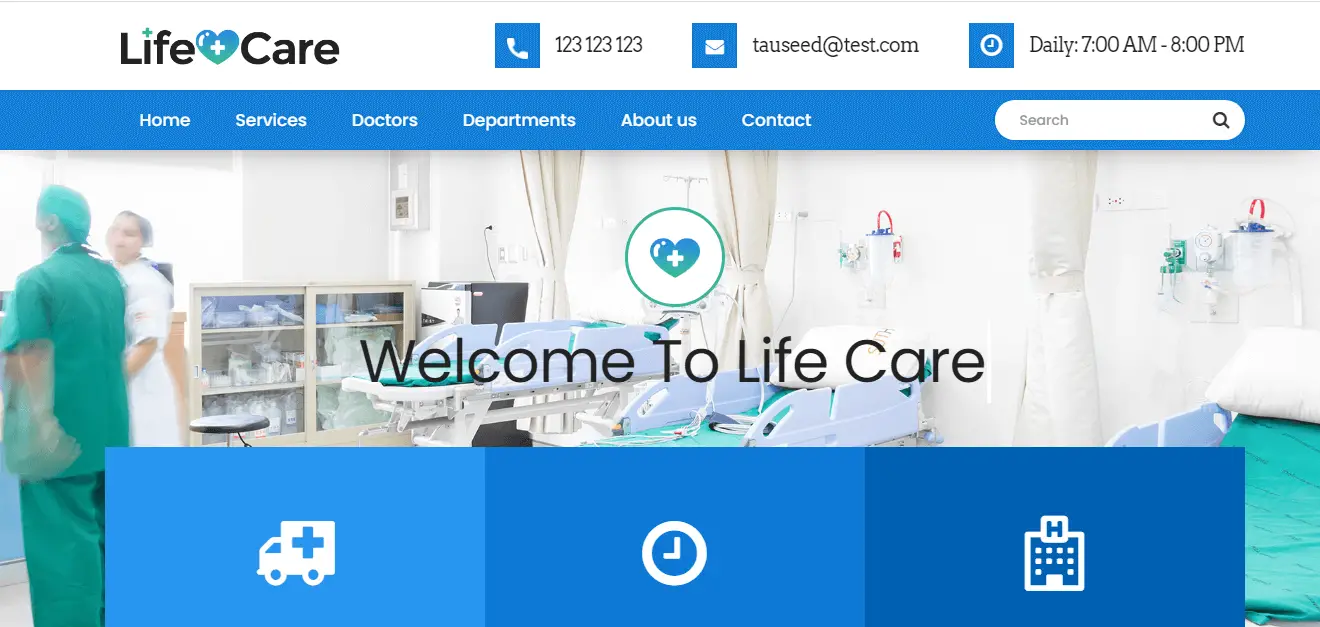 Hospital Management System in Laravel 8 Free Source code - FrontEnd