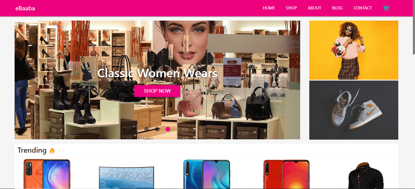 Modern E-commerce Website in Reactjs and Redux - Home