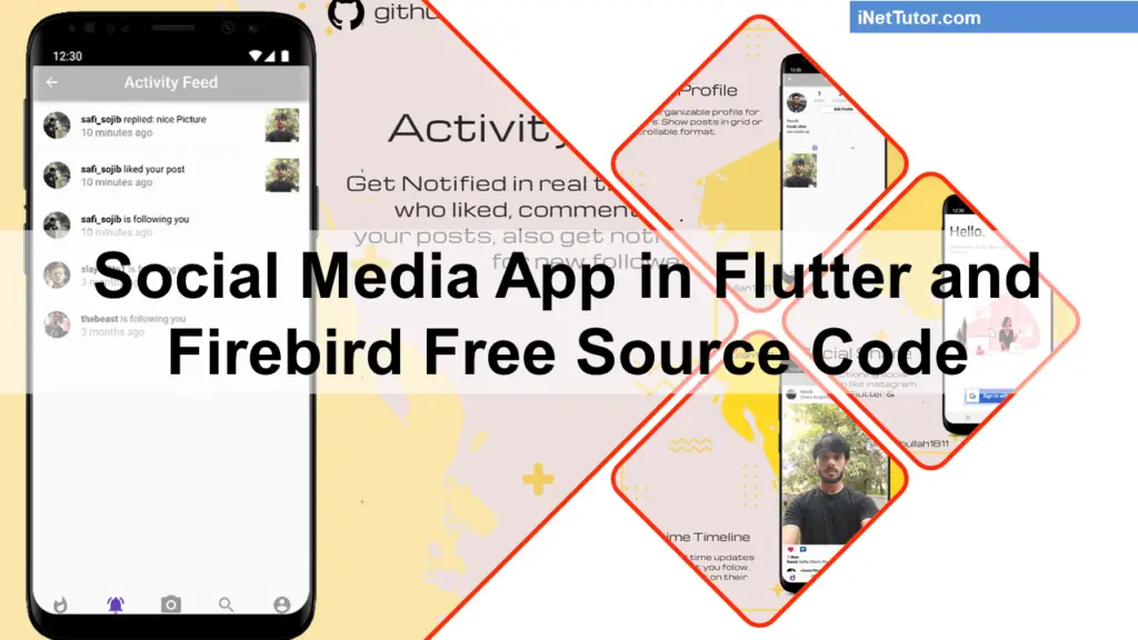 Social Media App in Flutter and Firebird Free Source Code - iNetTutor.com