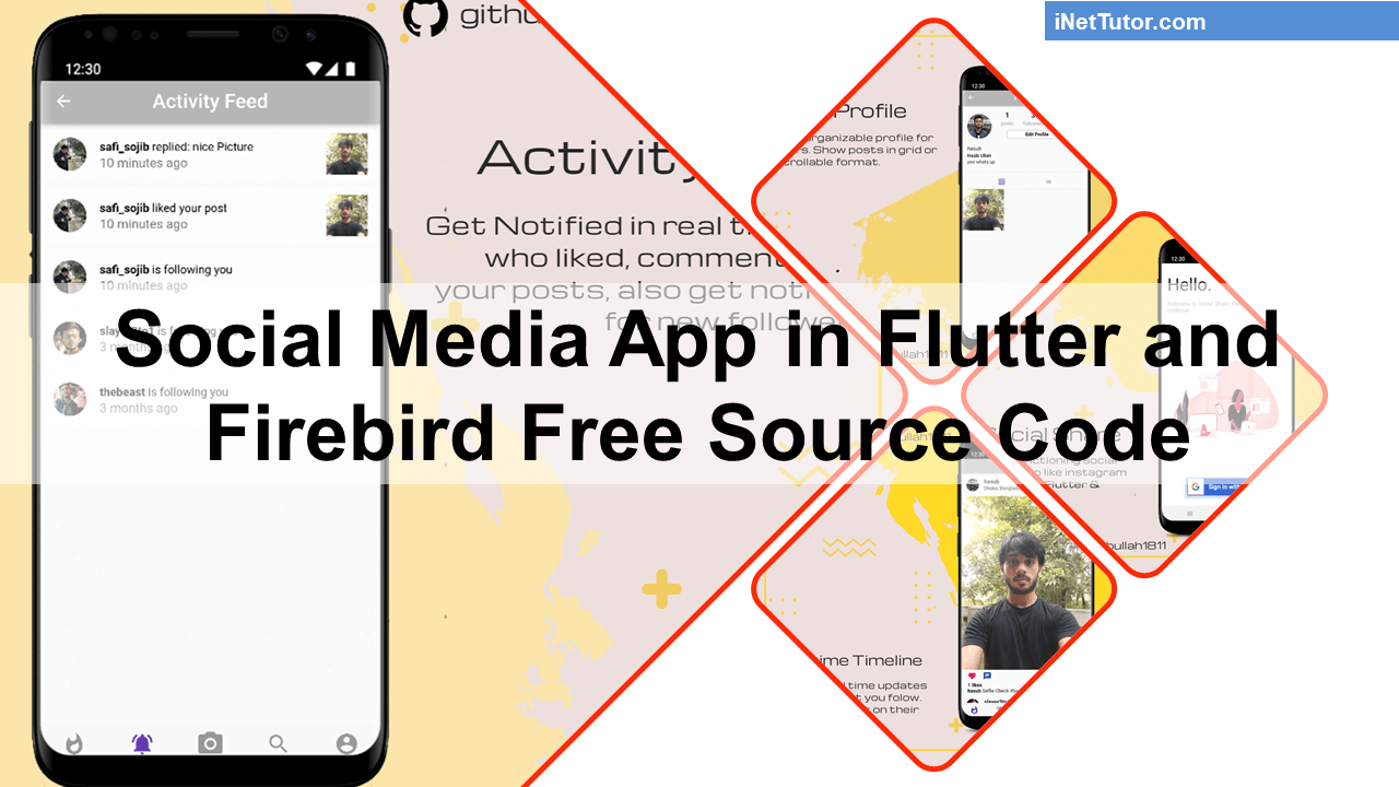 Social Media App in Flutter and Firebird Free Source Code
