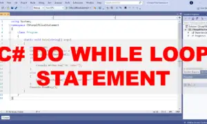 C# Do While Loop Statement Video Tutorial and Source code