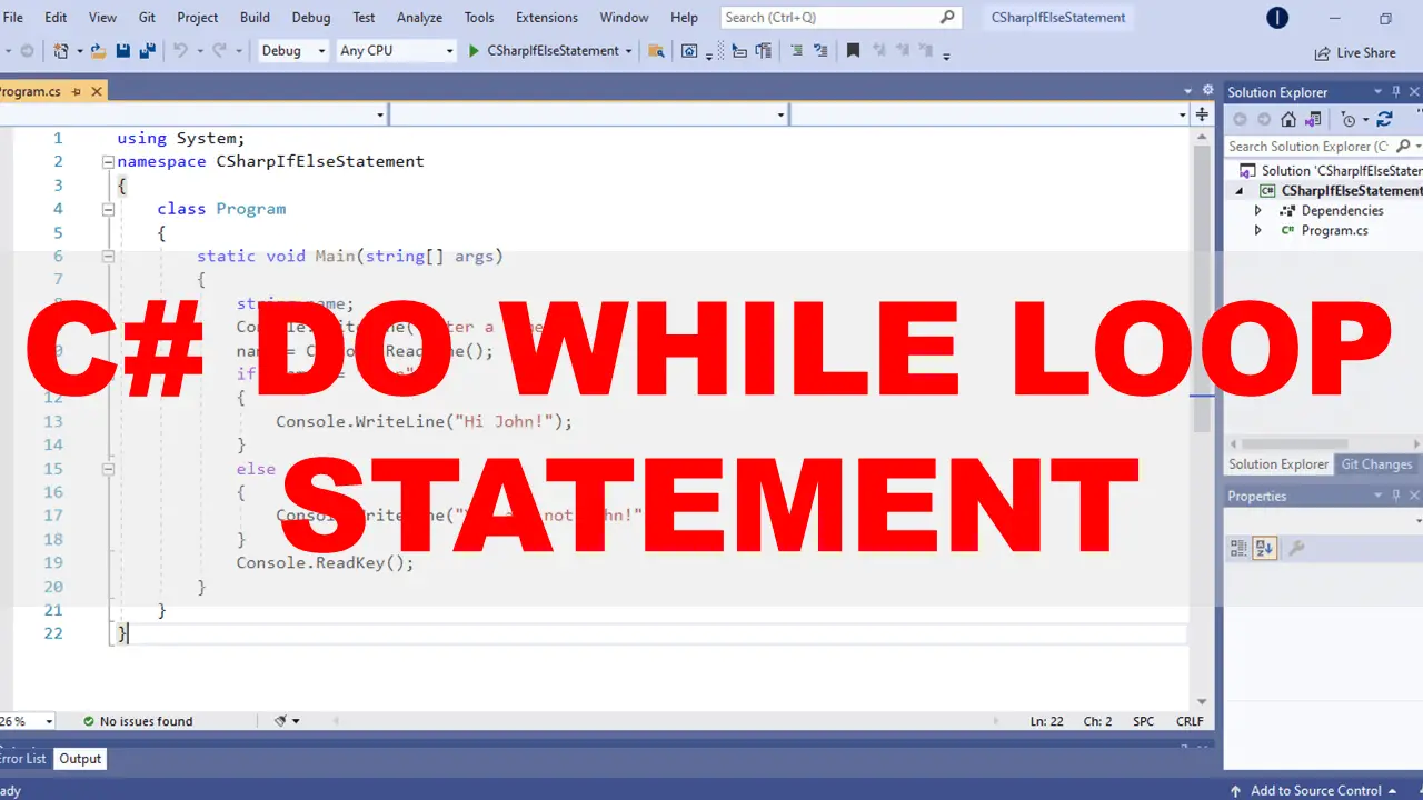 C# Do While Loop Statement Video Tutorial and Source code