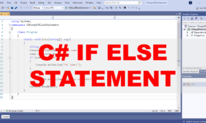 C# IF ELSE Statement Video Tutorial and Source code