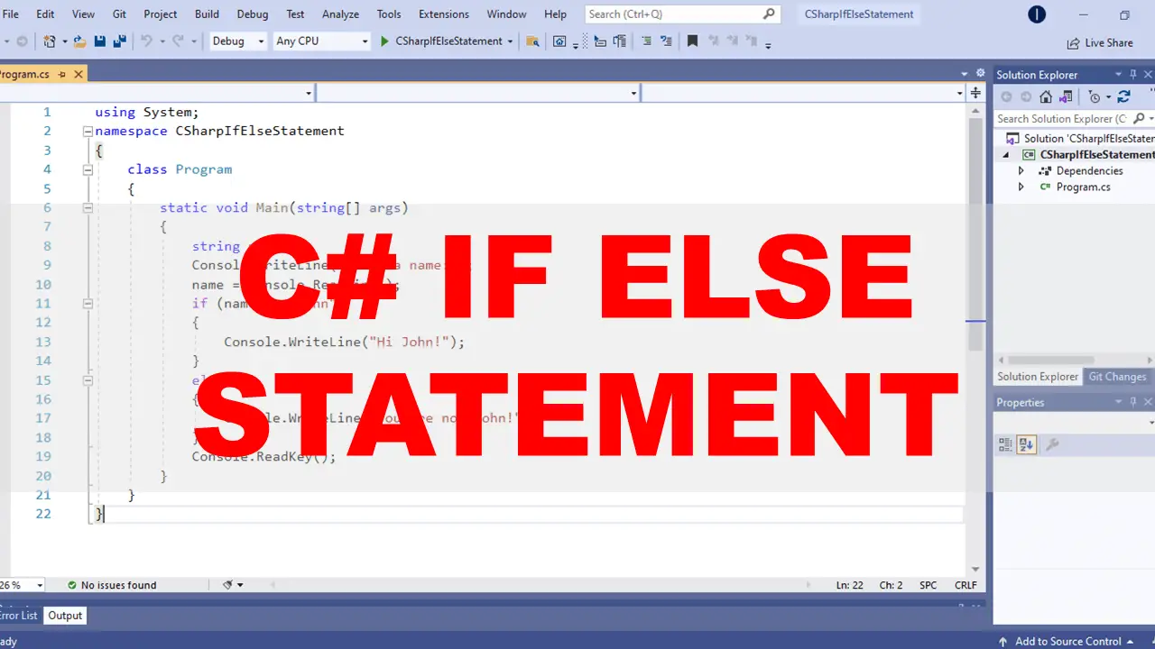 C# IF ELSE Statement Video Tutorial and Source code