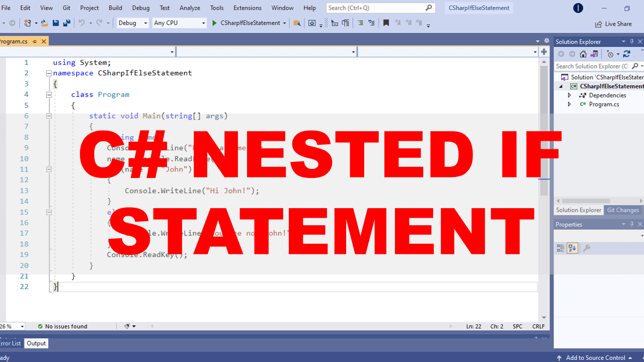 C# NESTED IF Statement Video Tutorial and Source code