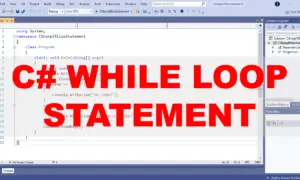 C# While Loop Statement Video Tutorial and Source code