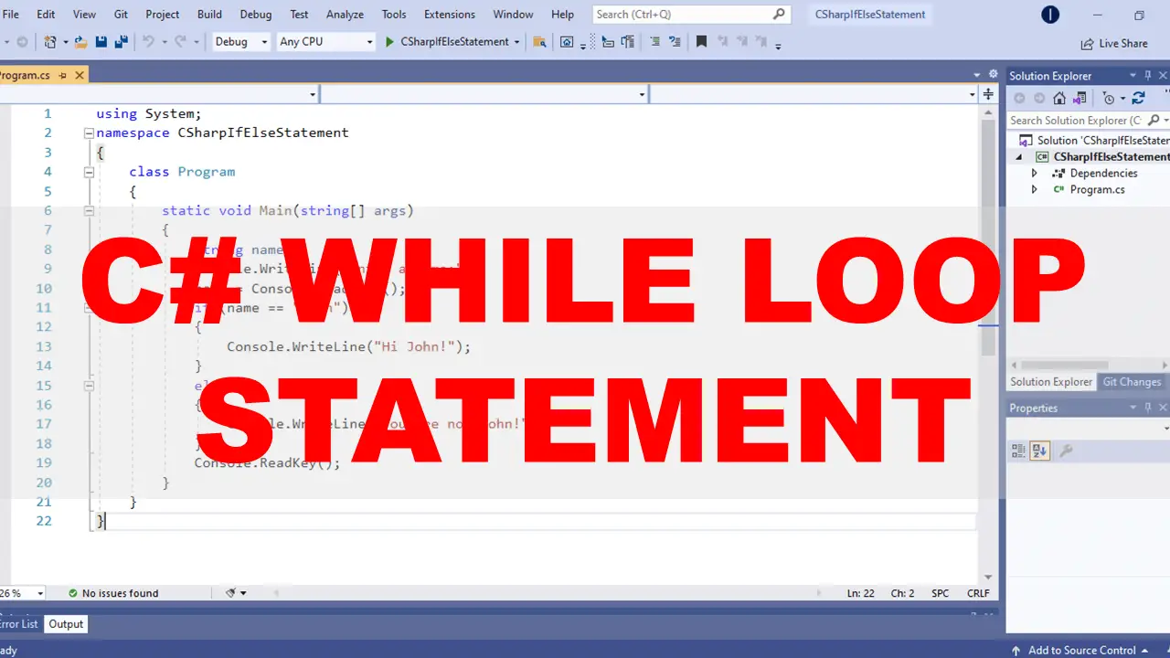 C# While Loop Statement Video Tutorial and Source code