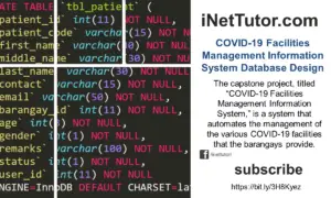 COVID-19 Facilities Management Information System Database Design