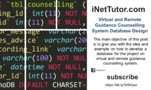 Virtual and Remote Guidance Counselling System Database De