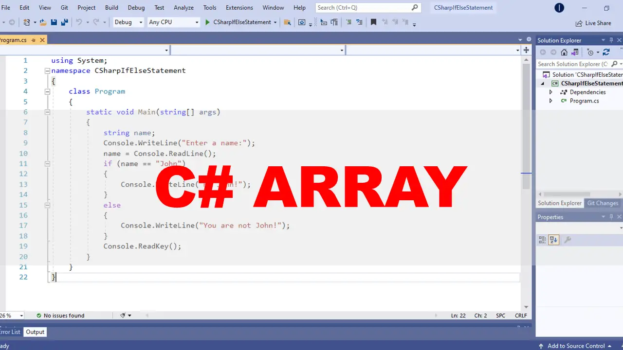 Array in C# Video Tutorial and Source code