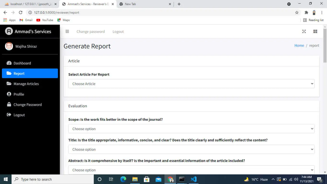 Article Journal Management System in Laravel - Generate Report