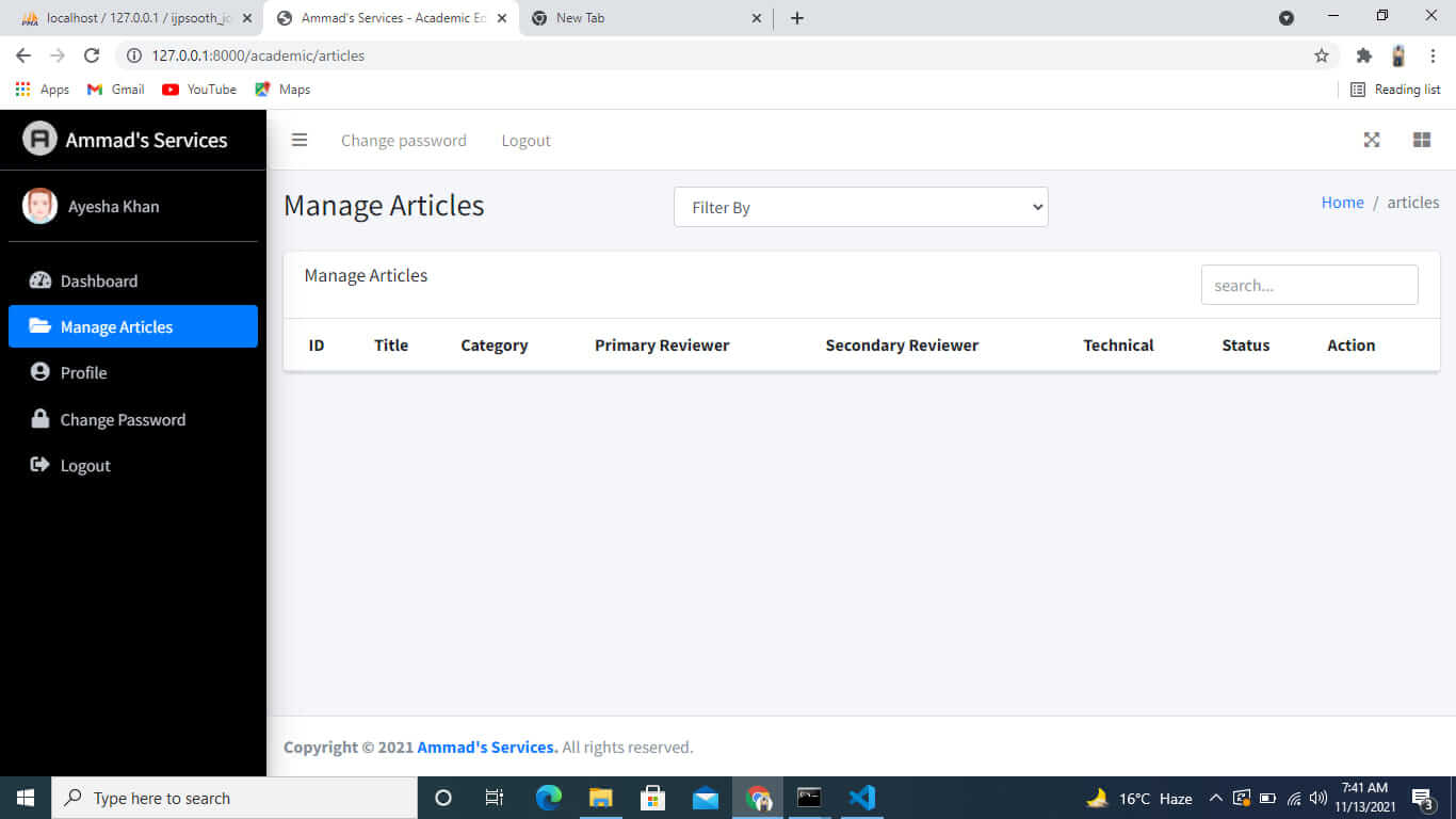 Article Journal Management System in Laravel - Manage Article