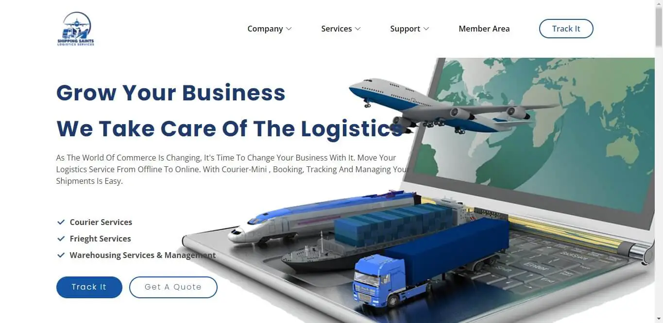 Courier Logistics Software in PHP and MySQL - Homepage