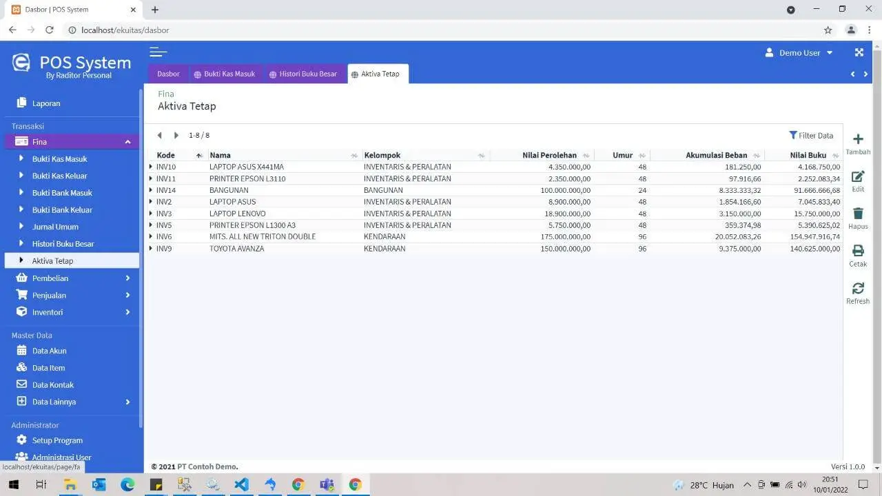 Integrated Accounting System Using Codeigniter - Asset Form