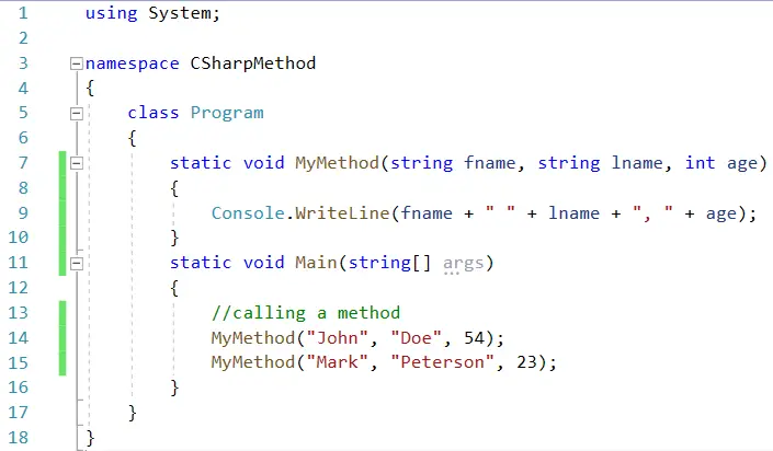 Method in C# - source code