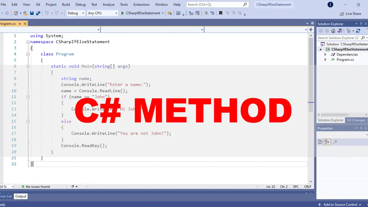 Methods in C# Video Tutorial and Source code