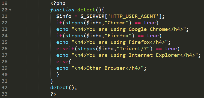 Browser Detector Script in PHP Free Source code and Tutorial - source code