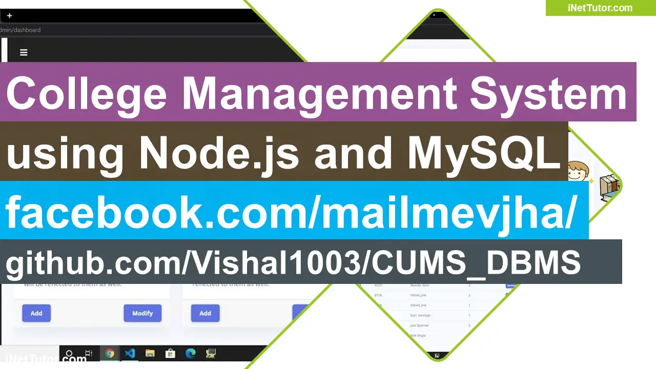College Management System Project using Node.js and MySQL