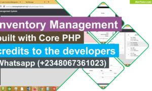 Inventory Management System built with Core PHP