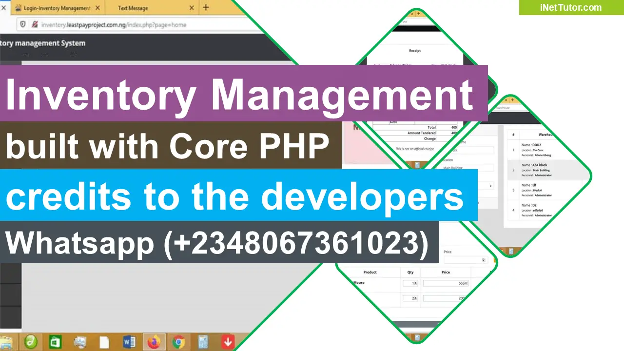Inventory Management System built with Core PHP - iNetTutor.com