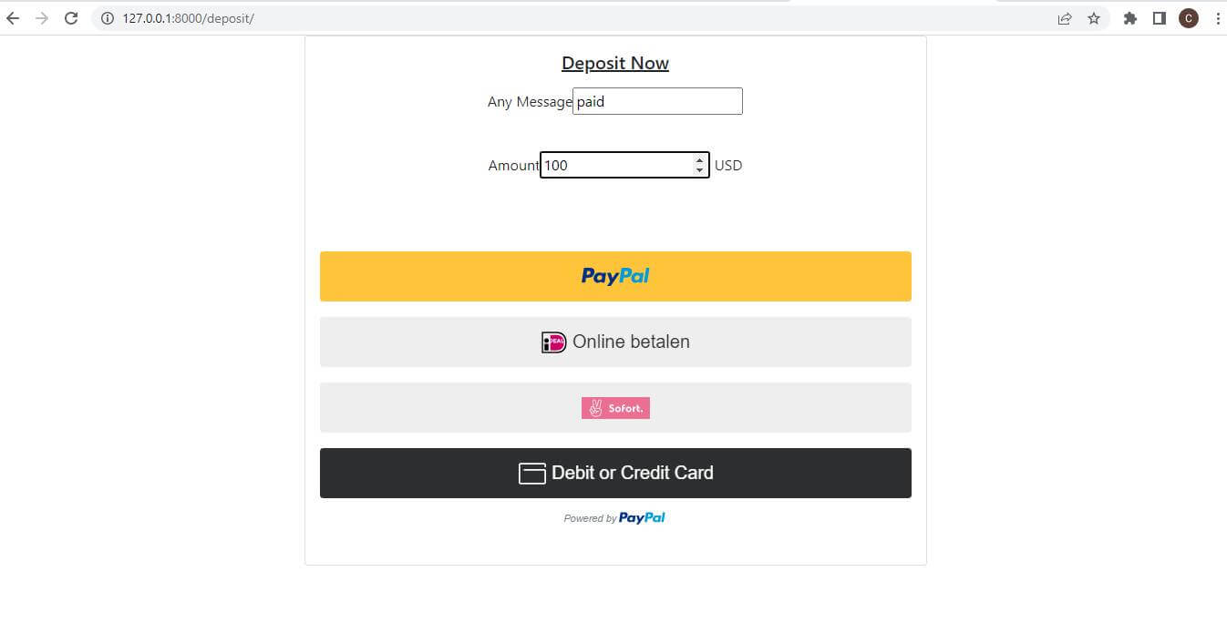 NFT Marketplace System Build Using Django - Deposit