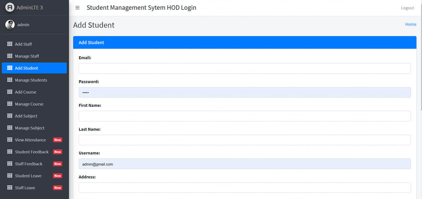 Student Management in Django - Student Management