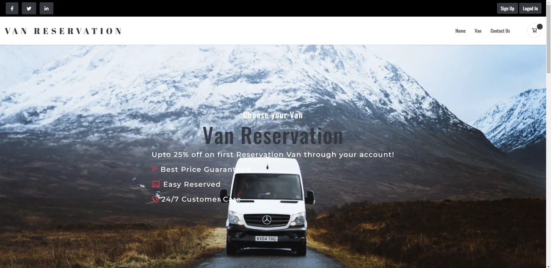 Van Reservation using PHP with Email Verification - Front-end