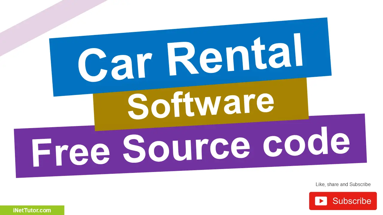 Car Rental Software Free Source code