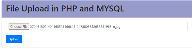 File Upload in PHP and MySQL - Output