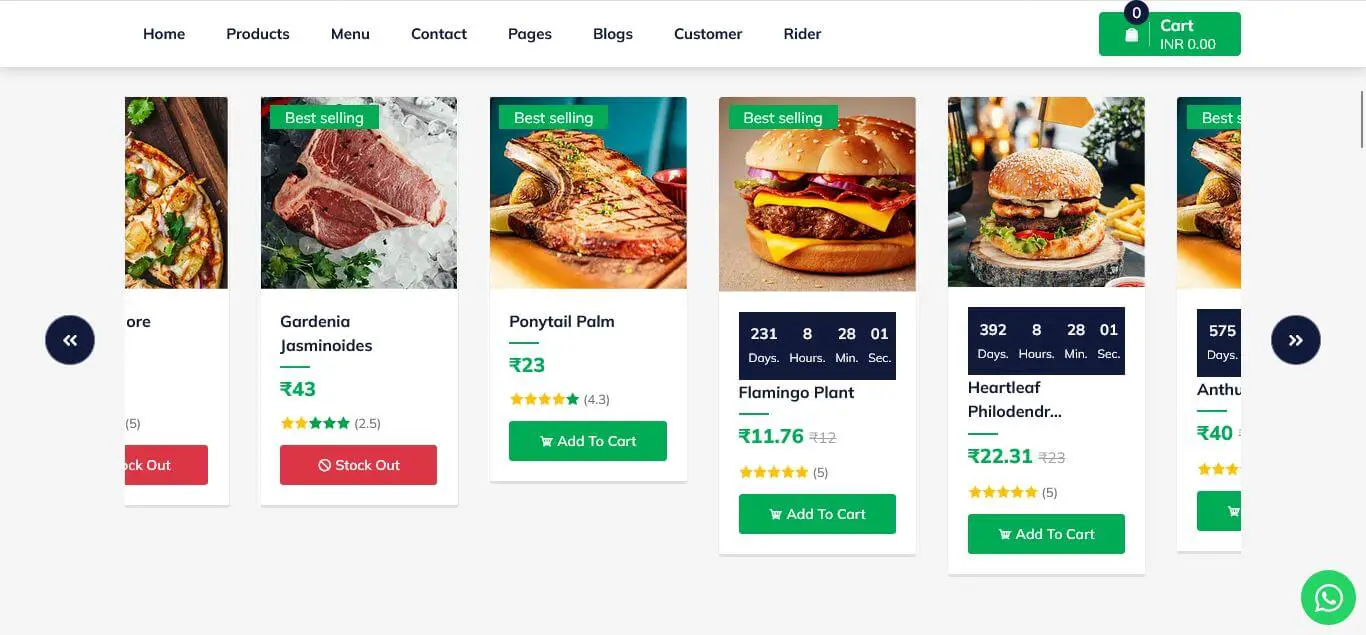 Multi-tenancy Based Food Grocery & E-commerce Builder Platform - List of Foods