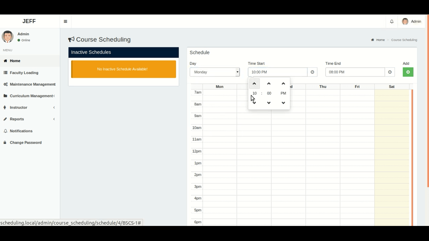 Scheduling System in Laravel Free Source code - Course Scheduling