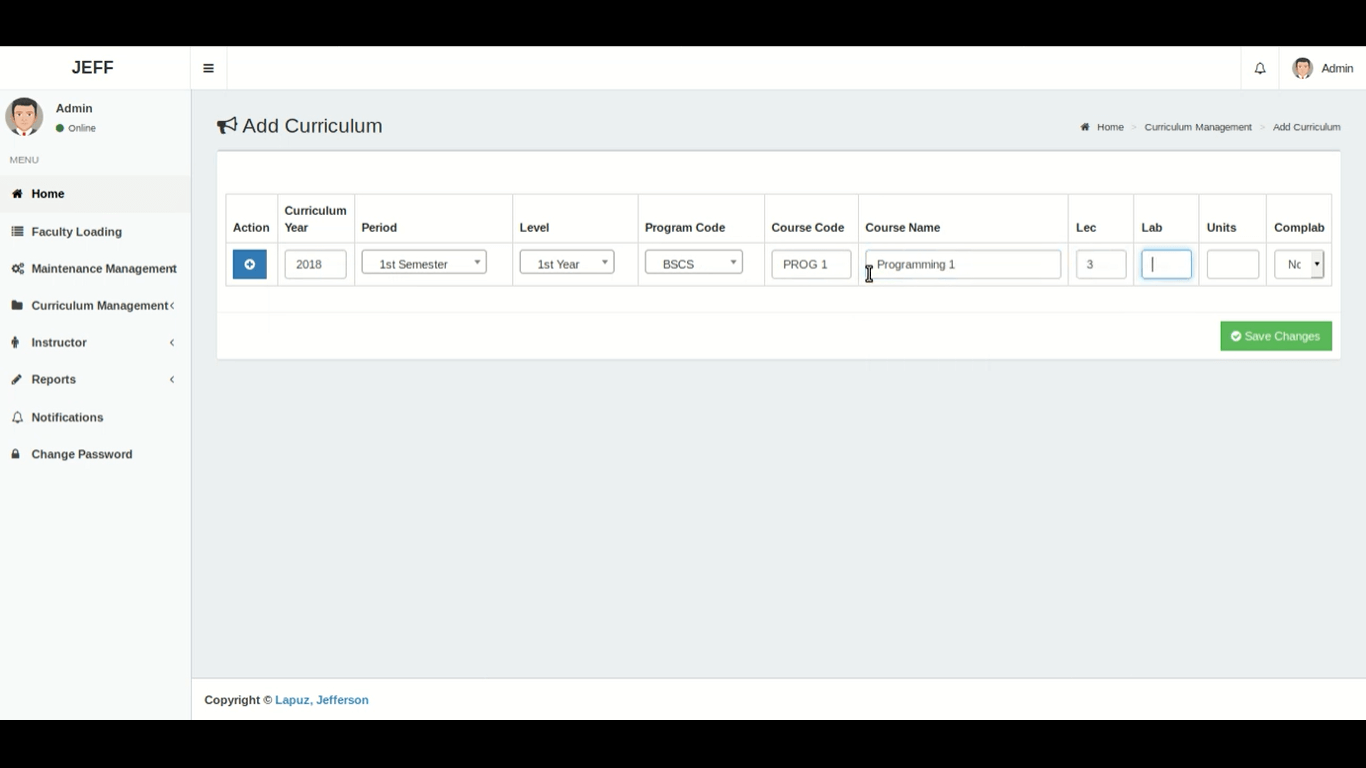 Scheduling System in Laravel Free Source code - Curriculum Management