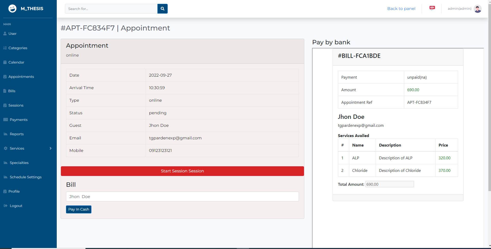 Healthcare Management System with Online Appointment and Payment - Appointment