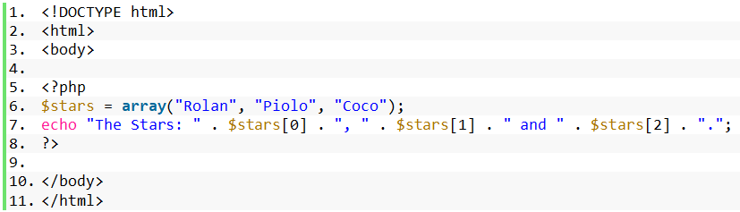 Array and Array Functions in PHP - Array Source code