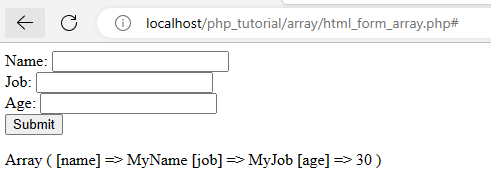 Array and Array Functions in PHP - Array with HTML Form Output