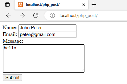 PHP Form Handling - index_post