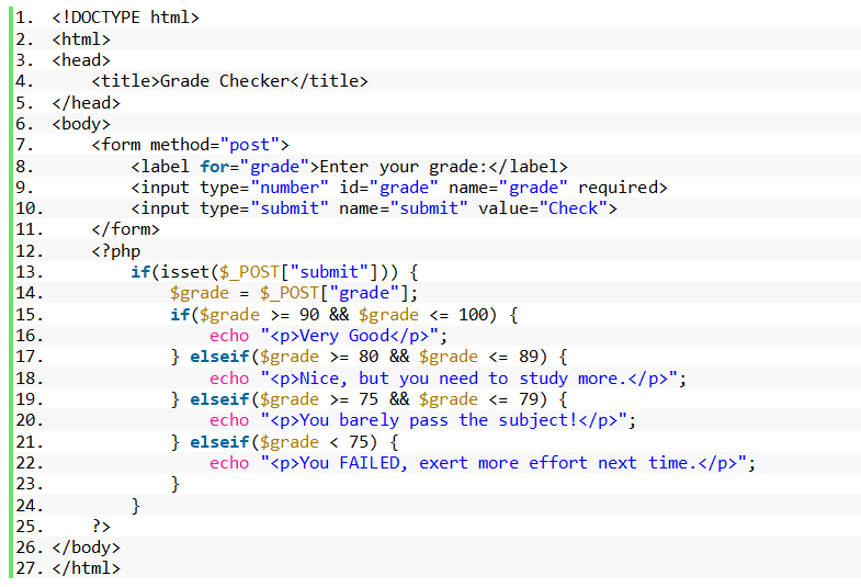 Grade Checker Source code in PHP - Source code