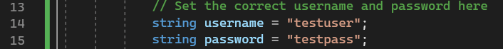 Simple Login in C# Console - Line 13-15