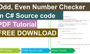 Odd, Even Number Checker in C-Sharp