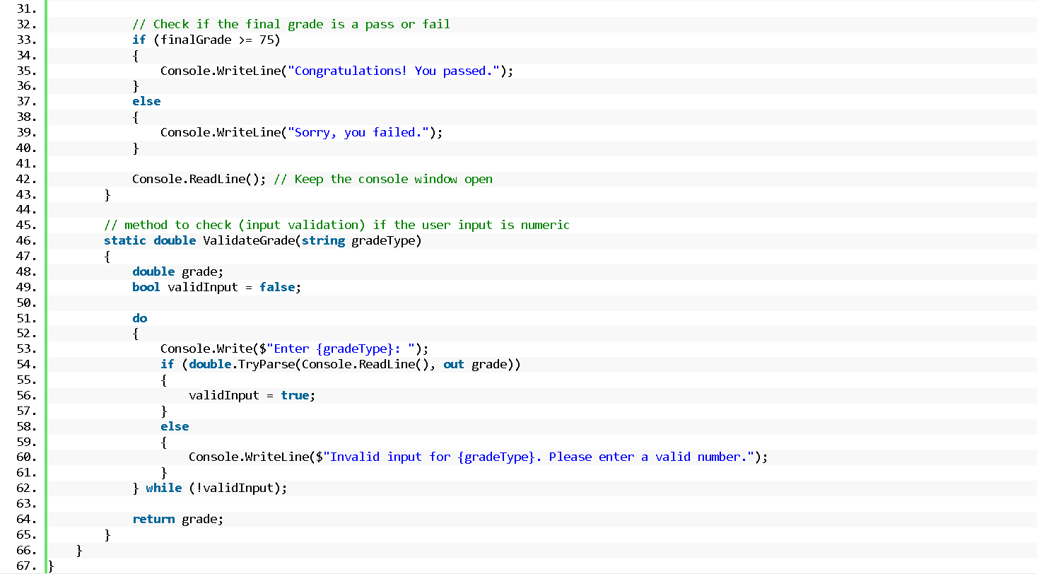 Grade Computation in CSharp - source code 2