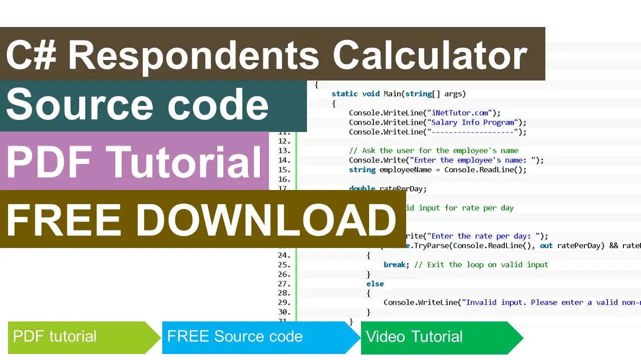 Respondents Calculator in CSharp - iNetTutor.com