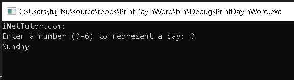 Print Day in Word in CSharp - output