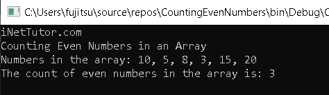 Counting Even Numbers in an Array