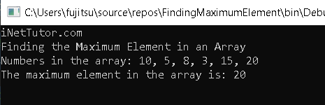 Finding the Maximum Element in an Array - output